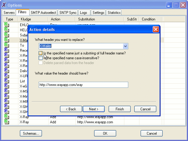 Screenshot of X-Ray Mail Assistant